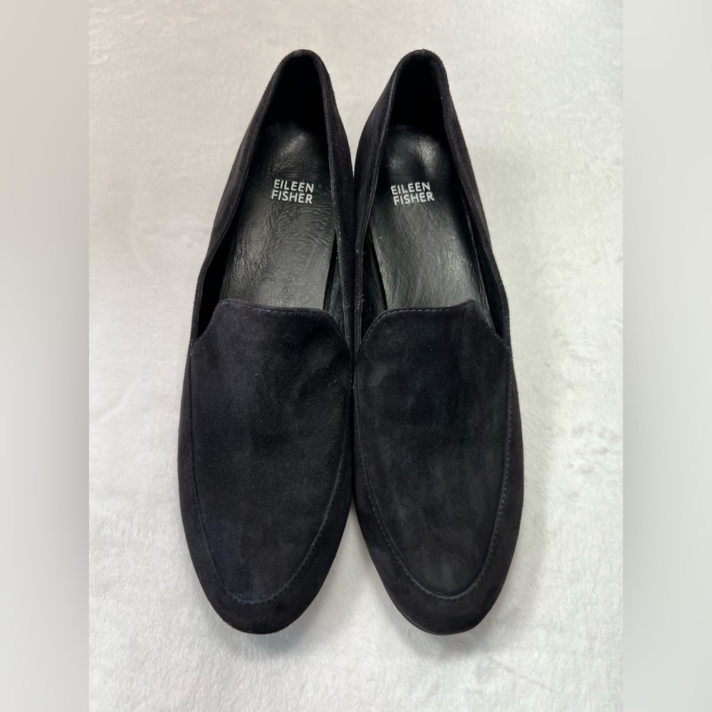 EILEEN FISHER Women’s Suede Loafer Black size 10